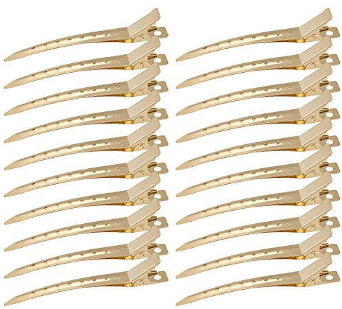 Entebill Haarspangen, Abteilklammern Friseur 24 Stück, Alligator Curl haarklippse, Haarklammern, Metall Curl Clips für Damen und Mädchen DIY Frisur