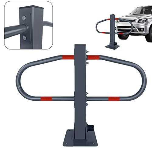 LARS360 Verrouillage de stationnement pliable avec clés en fer, poteaux de fermeture pliables pour protéger les parkings privés ou les accès avec des marques réfléchissantes à appliquer