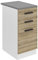 BELINI | Unterschrank Küche | Küchenunterschrank 40 cm Breite | Küchenschränke mit Arbeitsplatte | Küchenschrank mit Schubladen | Sonoma-Eiche