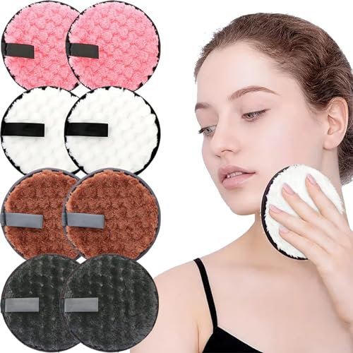 8 Pezzi Dischetti Struccanti Riutilizzabili,Dischetti Struccanti Lavabili,Dischetti Cotone Microfibra Viso Per La Rimozione Del Trucco, La Pulizia Del Viso