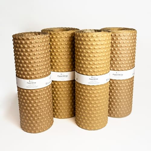 PapairWrap Testpaket - Die Luftpolsterfolie aus Papier (4 Rollen á 35cm x 5m) für Versand, Verpackung und Umzug, nachhaltig, ohne Klebstoffe, 100% biologisch abbaubar, Polstermaterial, Noppenpaier