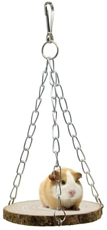 Columpio de hámster para mascotas, hamaca de madera para columpio de jaula, cama cálida para animales pequeños, de jaula, accesorio de hámster para conejos, chinchillas, loros