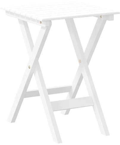 vidaXL Sidobord hopfällbar vit massivt poppelträ