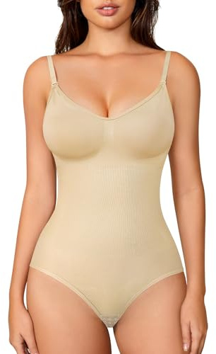 Bafully Body Gainant Femme Ventre Plat Gaine Amincissante Sculptant Shapewear Bodysuit Push Up Invisible Corset Minceur Body Shaper avec Bretelles Réglable
