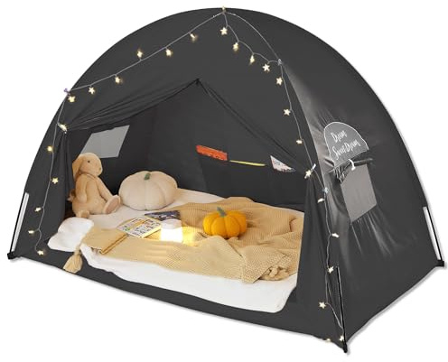 Hommi Lovvi Tenda per letto singolo per bambini, tenda oscurante per interni, con baldacchino da sogno, tenda traspirante per la privacy per letti a castello, ideale per stanze con spifferi o spazi in