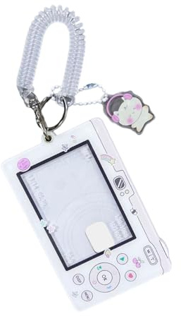 THOANBY Porte-Cartes,Porte-Cartes Photo en Acrylique avec Pendentif Porte-clés,Protecteur de Carte de Bus,Porte-Cartes de Dessin animé,Housses de Protection pour Cartes de crédit