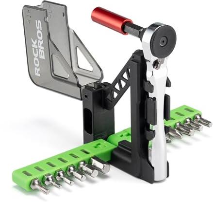 ROCKBROS 12 in 1 Set di Chiavi a Cricchetto con 12 Punte, Kit Riparazioni Attrezzi per Bicicletta Portatile, Asta di Prolunga da 5 cm, Multiuso per Bici da Corsa, Mountain Bike, E-bike