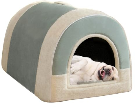 ping bu Cama para perros grandes 2 en 1, casa mullida para perros XL/XXL, lujoso refugio para mascotas de interior con asa, camas calmantes antiansiedad para perros y gatos, acogedora casa cueva para