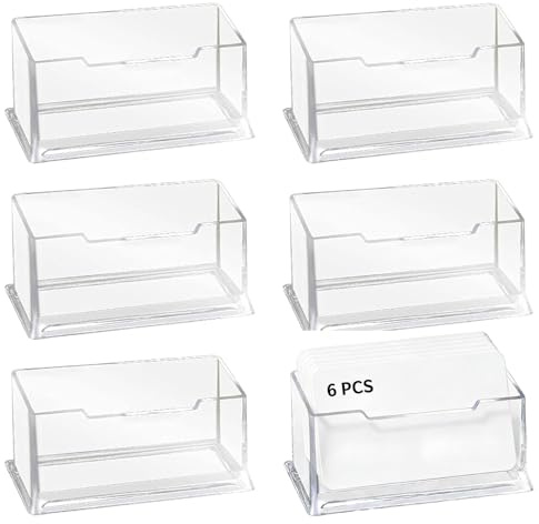 Soporte para tarjetas de visita, juego de 6 piezas, soporte para tarjetas de visita, soporte para tarjetas de visita, soporte de pared, caja para tarjetas de visita, adecuado para oficina, colección