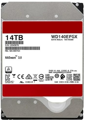XJEDFTOZD Disco rigido interno HDD Nas da 14TB Disco rigido SATAIII da 3,5 7200RPM 14T for registratore OEM WD140EFFX WD140EFGX WD141KFGX(Used)