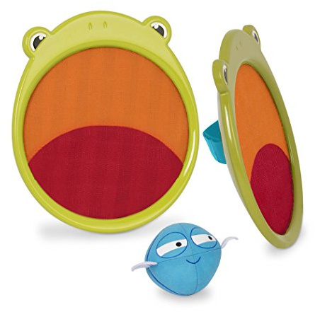 B. toys – Critter Catchers – Frankie la Grenouille – Jeu d’Attraper et de Lancer – 2 palettes Grenouille et Balle en Tissu – Jouet Actif pour Enfants – Jeu d’extérieur – 3 Ans et +