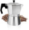 ACTIV CUISINE Espressokocher 3 Tassen aus Aluminium, Espressokanne Espresso Mokka Maker Mokkakanne italienische Kaffeekocher mit transparenter Deckel, nicht für Induktion, 150 ml
