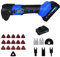 Cordless Brushless Oscillating Multi Tool 21V Multi Tool with 1.5Ah Li-on Battery, 6 Variable Speed & 4° Oscillation Angle, Saw Blades, Sanding Papers, Flexible Rigid Scraper, for Sanding Grinding