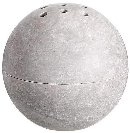 SUMNACON Marmor Räuchergefäß mit Deckel Räucherstäbchenhalter Räucherschälchen Räucherschale Weihrauchbehälter Hausdekoration für Schlafzimmer Yoga Wohnzimmer Geschenk Grau Ballform Durchmesser:10CM