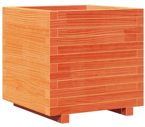 vidaXL Fioriera Giardino Marrone Cera 50x50x49,5cm Legno Massello Pino, fioriera, fioriera da Patio, fioriera per Erbe, fioriera da Esterno, fioriera