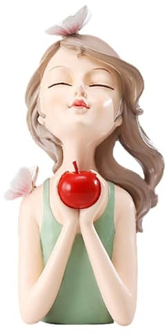 Generisch Büste Mädchenstatuen, Mädchenstatue aus Kunstharz,Harz-Mädchen-Mittelstück-Skulptur-Dekor - Büstenstatue-Dekor, Mädchen-Desktop-Ornament für Nachttisch, Kaminsims