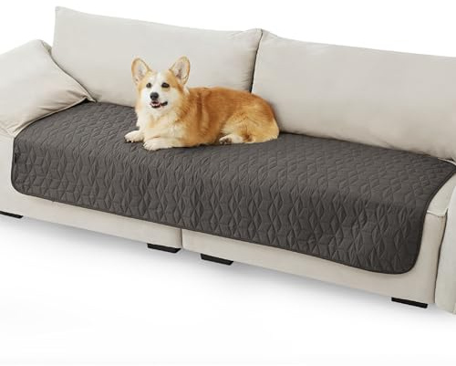 Bedsure Coperta Cane, Coperta per Cani Copertina Cane Impermeabile, Coperta Gatto Divano Pile Singolo (76x178cm, Grigio Scuro)