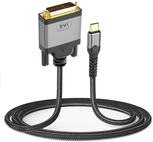 USB C to DVI Adapter 3ft, USB Type-C to DVI Cable [Thunderbolt 3/4] Compatible with MacBook Pro 2023/M2/M3, iPad Pro, iPhone 15, Galaxy S23/S24, XPS 17, Steam Deck