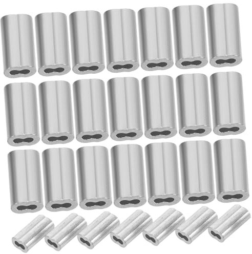 HOMOCONO 100piezas Mandril De Cable De Manguito De Aluminio Forma De Manguito Para Cable Abrazadera Para Prensado De Para Uso Construcción y Organización De