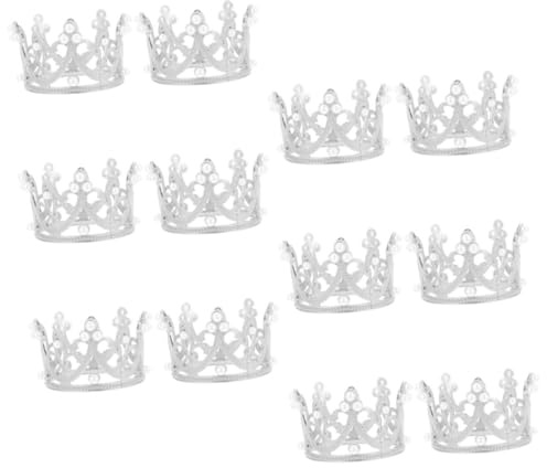DEARMAMY Anelli Portatovaglioli 12 Pezzi Decorazione Delicata Corona in Lega di Zinco Argento Perle per Tavola, per Ricevimenti e Feste Casuali