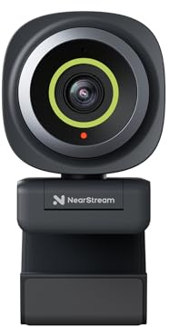 NearStream FHD webbkamera USB 2K med mikrofon, PC-kamera med autofokus, V02 | 2K-upplösning vid 30 bilder per sekund, 60°/75°/95° synfält, för Skype, FaceTime, Hangouts, PC/Mac/ChromeOS/Android