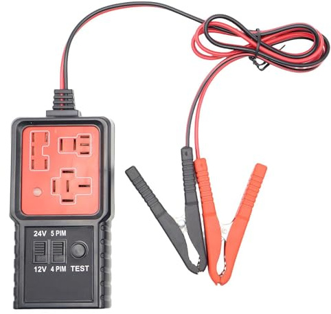 Probador De Relés Automotrices - Dispositivo De Diagnóstico De Circuitos De 12 V Y 24 V | Detector De Fallas Del Automóvil Medidor De Voltímetro - Probador De Relés De 4 Y 5 Pines Taller Operación De