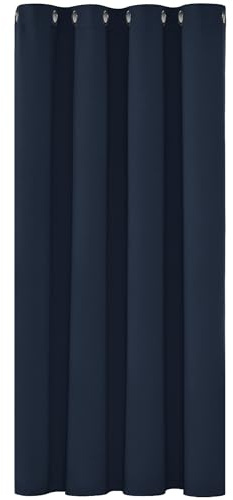 Deconovo Thermal Insulated Short Blackout Curtain Eyelet Energy Saving Navy Curtain for Small Windows 52x 54 Navy Blue 1 Panel