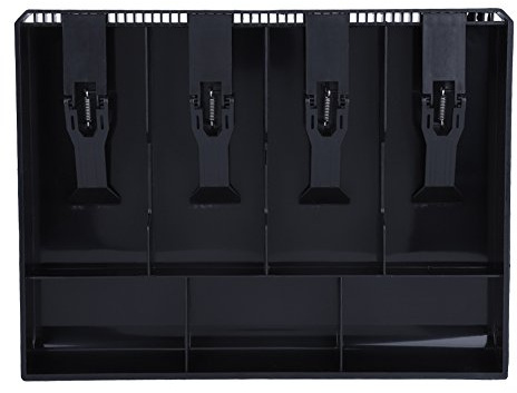 Mugast Tiroir-Caisse,Tiroir Caisse Enregistreuse,Plateau D'insertion, Remplacement 4 Factures 3 Pièces de Monnaie,Boîte de Rangement en Plastique 12,6 x 9,6 x 1,4 Pouces(Noir)