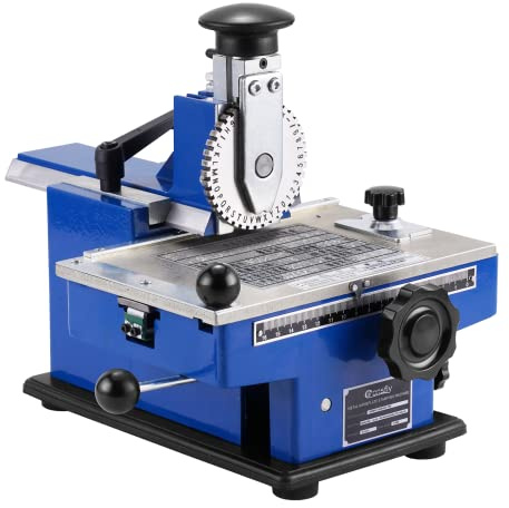 Consfly Metal Nameplate Stamping Machine Semi-Automatic Embosser Label Printing Marking Machine Dog Tag Printer (5mm Character Wheel)