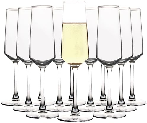 UMI UMIZILI Champagne Glass Set, Durable Champagne Flutes with Mordern Shape, Long Stem Sparkling WIne Glass Clear (A Set of 12)…