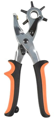 Gürtellochstanzer-Set mit 6 Ersatz-Stanzköpfen, Leder-Locher für Gürtel, Hundehalsband, Sattel, Stoff, DIY und Basteln Lochstanzer Leder Werkzeug Leder Loch Für Gürtel Werkzeugstanzer Lochstanzer