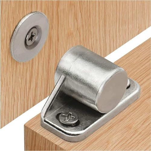 Door Magnetic Catch, 2 Pack Cupboard Door Magnets Strong Magnetic Catch Silver Heavy Duty Magnetic Door Catch for Kitchen Cupboard, Wardrobe, Bathroom Cabinet, Drawer, Louver, Closet White Furniture