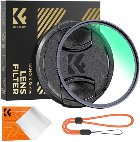 K&F CONCEPT 67mm Filtre UV Protection de Nano-X et Bouchon d'objectif et Chiffon de Nettoyage pour Appareil Photo