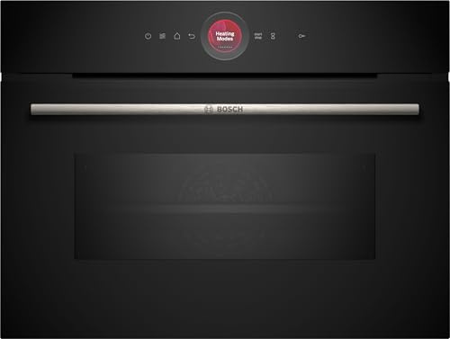 Bosch CMG7241B2, Forno compatto combinato con microonde da incasso, HomeConnect, AirFry: friggere ad aria direttamente da casa tua, Display TFT Touch, Nero, 60 x 45 cm