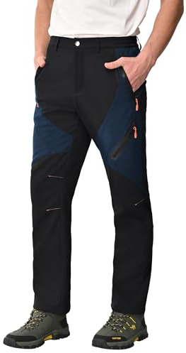 Zoofly Pantalón Senderismo Hombre Snowboard Invierno Polar Forrado Aire Libre Pantalon Caza Hombre