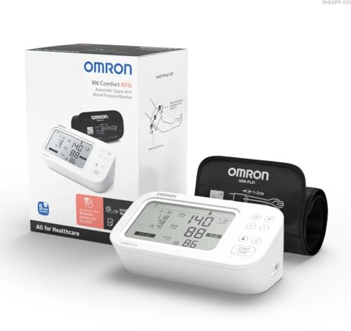 Omron M6 Comfort Blood Pressure Monitor with AFib Detection - Automatic Cuff, Clinically Accurate, Easy-to-Use, for Home Monitoring