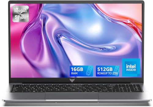 ACEMAGIC 2025 Ordinateur Portable N150 16 Go RAM 512 Go SSD Extensions 2TB DDR4 UHD Graphics Pc Portable 15,6 Pouces Boîtier en métal 3 * USB 3.2, BT 5.0,Type C,Hdmi,Ordinateur Bureau