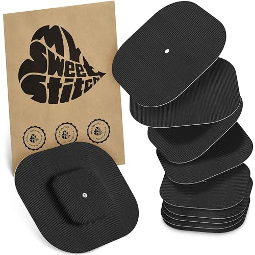MySweetStitch – 10–25× Cerotto Simplera quadrato, overpatch 70 mm, delicato sulla pelle, impermeabile e traspirante (Nero, 10)