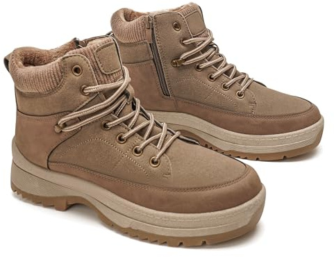 GLAMORA Botines de nieve mujer con forro cálido, calzado térmico de invierno, suela con agarre seguro, protección resistente al agua para lluvia ligera, ideales para frío intenso, montaña y uso urbano