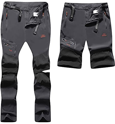 BenBoy Pantalon Randonnee Homme Imperméable Ete Outdoor Trekking Pantalons Shorts Zip Off Séchage Rapide Respirant Escalade Camping Pantalon de Montagne