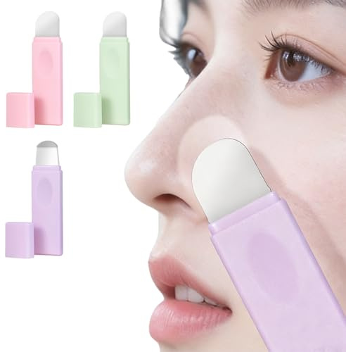 XENQITO 3 Pièces Tire-Comédons en Silicone Pour Le Nez, Comedon Point Noir Tire, Nettoyage Profond et Doux, Grattoir Doux et sûr pour Le Visage Extracteur Point Noir Réutilisable et Non Irritant Tire