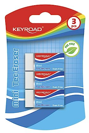 Keyroad KR971023 Universellt suddgummin, tekniskt radergummi för penna och färgpenna/3 stycken/för blyertspennor och färgpenna/av gummi/färg: vit