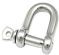 Schäkel 10mm mit unverlierbarem Bolzen kurz Edelstahl A4 gerade