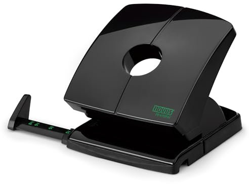 Novus B 230 re+new Locher (Kunststoffoberteil aus nachhaltigem Rezyklat, 30 Blatt, mit Anschlagsschiene) schwarz