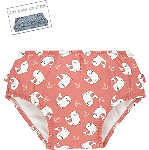 LÄSSIG Baby Schwimmwindel Badewindel wiederverwendbar waschbar Auslaufschutz UV-Schutz/Splash & Fun Baby Swim Diaper girls Seal, 18 mo