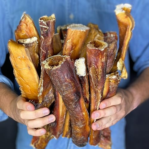 BREERs Getrocknete Rinderkopfhaut für Hunde 15cm, 500g Belohnung-Snack Getreidefrei, Deutsche Herstellung, Leckerli Kauartikel für Große Hunde