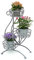 DanDiBo Blumentreppe Metall Grau 75 cm Blumenständer mit 3 Ablagen 96011 Blumensäule Pflanzenständer Pflanzensäule Blumenhocker