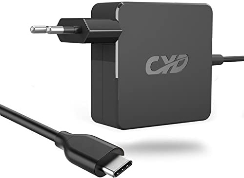 CYD 65W USB Type C Netbook Laddare Adapter Kompatibel för Lenovo Yoga 720 730 910 C740 C940 Thinkpad X1 Carbon T14 T15 T480 T490 T580 T590 E14 E15 E490 E580 E580 E590 Er 595 x 380 x 390