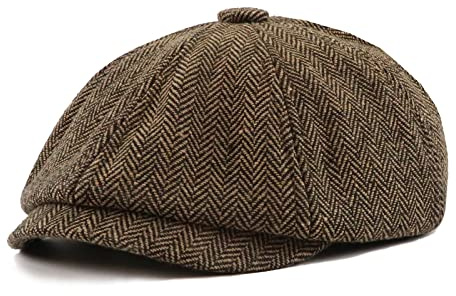 JAOAJ Berretto Piatto Invernale Uomo,Berretto Strillone Cappello Uomo,Cappello Basco Oomo Coppola a Spina di Pesce,Cappello Irlandese Baker Boy Piatto Hat Newsboy cap Berretto