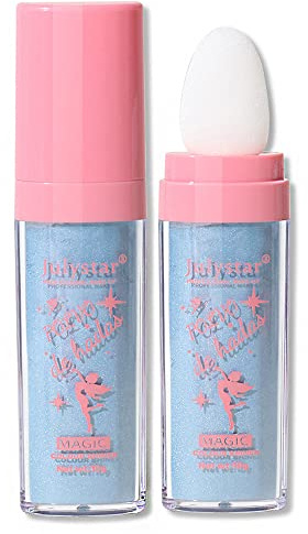 GL-Turelifes Highlighter Puff Fairy Stick - Polvo Suelto Brillante con Cepillo para Contorno - Shimming Powder Tiktok Makeup (P04 Azul Claro)